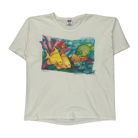 Anvil Single Stitch T-Shirt - XL Multicoloured Cotton