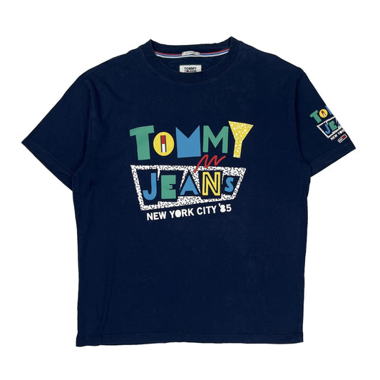 Tommy Jeans Graphic T-Shirt - Large Blue Cotton