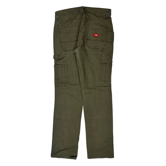 Dickies Double Knee Carpenter Trousers - 32W UK 12 Green Cotton