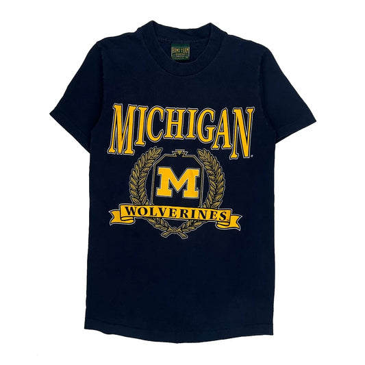 Michigan Wolverines Home Team Single Stitch T-Shirt - Medium Navy Cotton