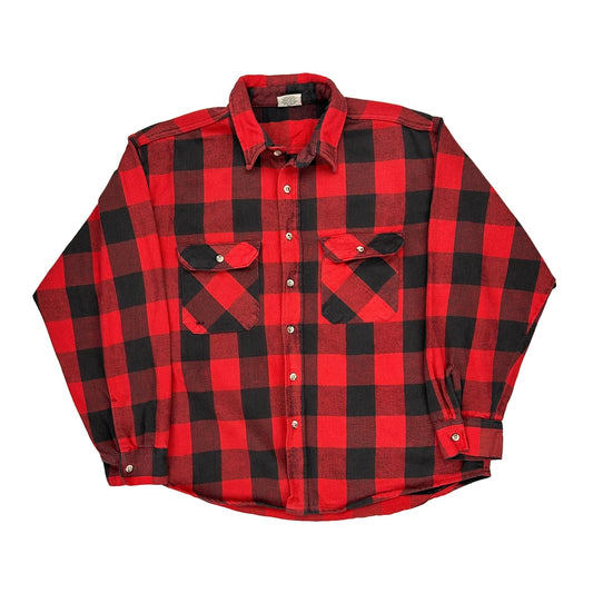 Winston Checked Flannel Shirt - XL Black Cotton