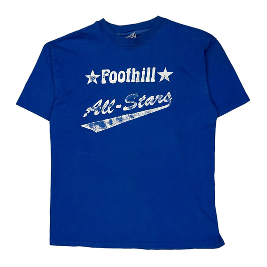 Foothill All-Stars Hanes Graphic T-Shirt - Large Blue Cotton