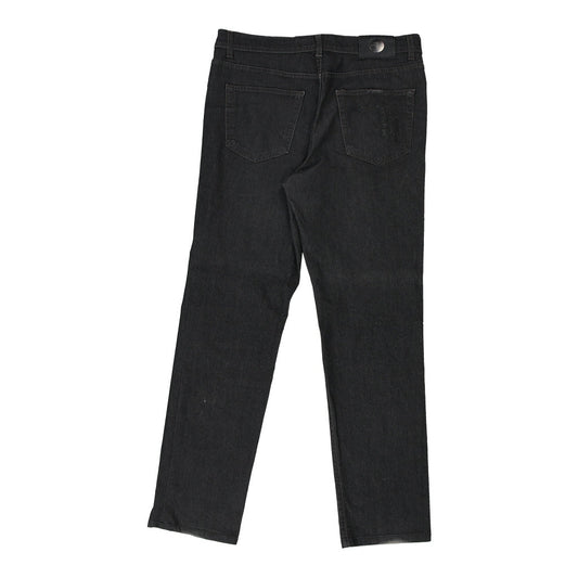 Vintage Trussardi Skinny Trousers - 34W UK 14 Black Cotton