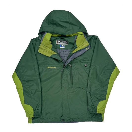 Vintage Columbia Waterproof Ski Jacket - Large Green Polyester