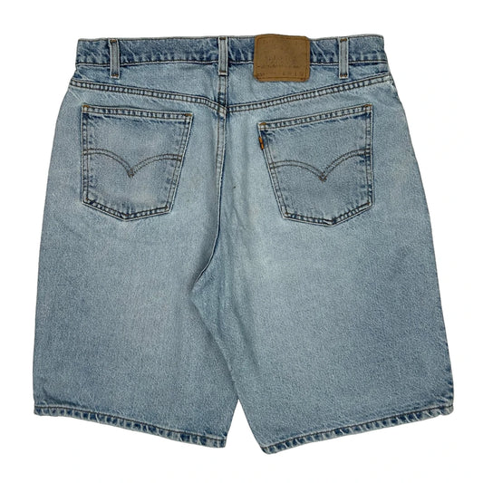 Orange Tab Levis 550 Baggy Denim Shorts - 35W 9L Light Wash Denim