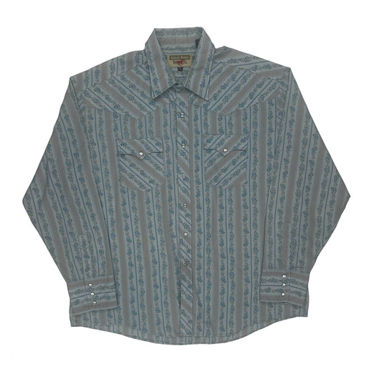 Youngbloods Striped Shirt - XL Blue Polyester Blend