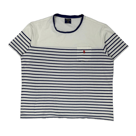 Polo By Ralph Lauren Striped T-Shirt - 2XL Blue Cotton