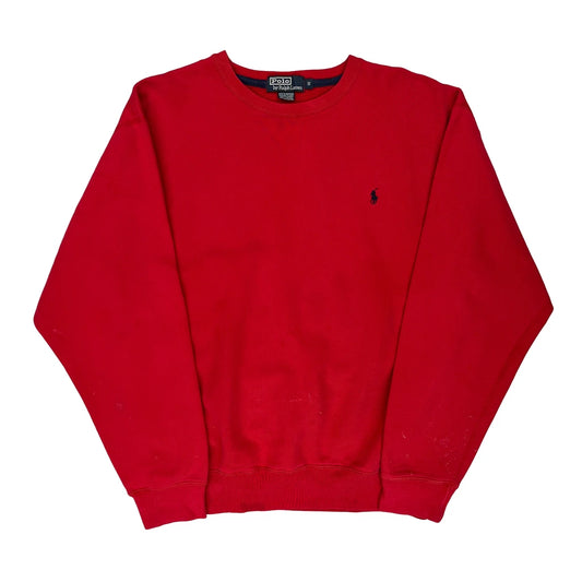 Polo By Ralph Lauren Sweatshirt - Small Red Cotton Blend
