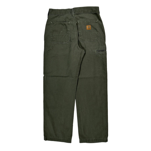 Carhartt B175 Dms Carpenter Trousers - 29W 30L Green Cotton