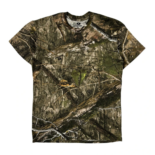 Vintage Mossy Oak T-Shirt - Medium Camo Cotton Blend