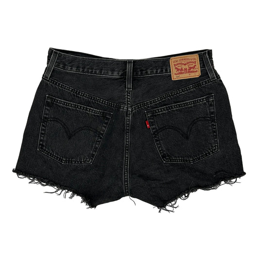 Levis Denim Shorts - 30W UK 10 Black Cotton