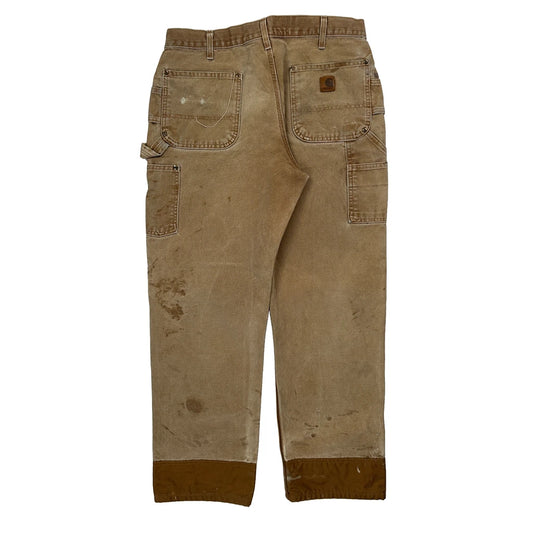 Vintage Carhartt B192 Brn Double Knee Carpenter Trousers - 32W 31L Brown Cotton