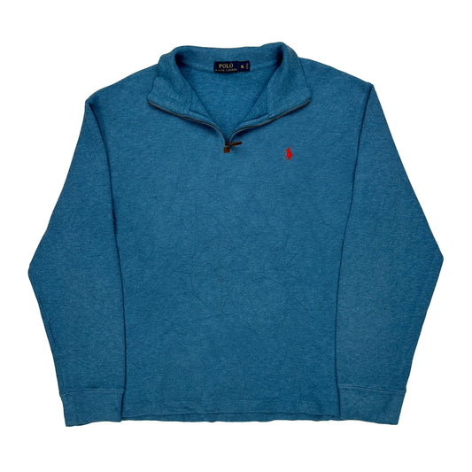 Polo By Ralph Lauren 1/4 Zip - XL Blue Cotton