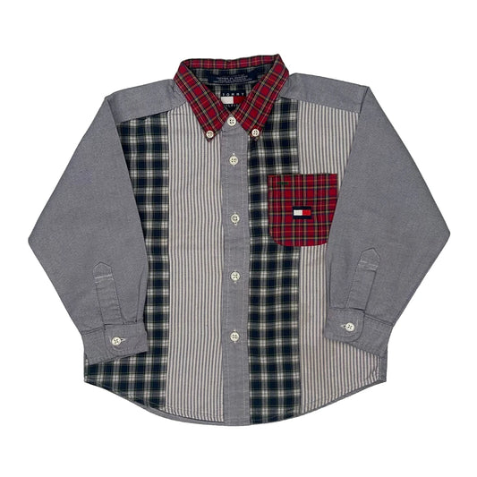 Vintage Age 3 Tommy Hilfiger Checked Shirt - 2XS Grey Cotton