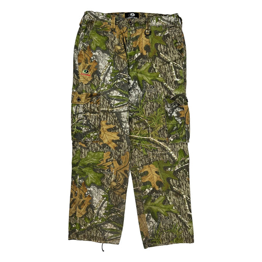 Mossy Oak Camo Cargo Trousers - Large Camo Cotton Blend