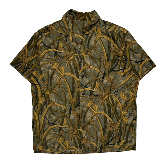 Unbranded Short Sleeve Shirt - Large Brown Cotton
