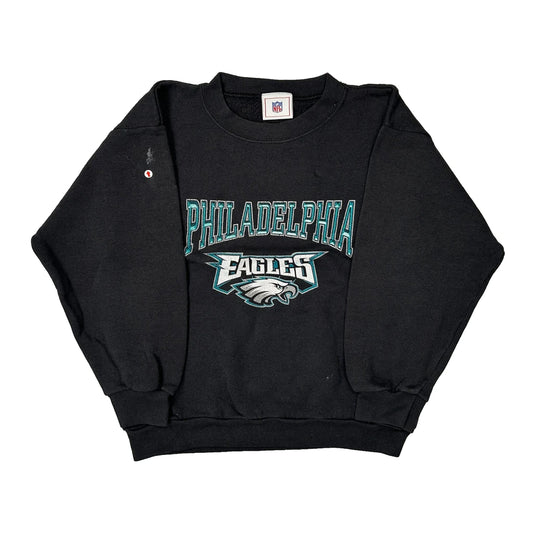 Vintage Philadelphia Eagles Age 7-8 Nfl Sweatshirt - Small Black Cotton
