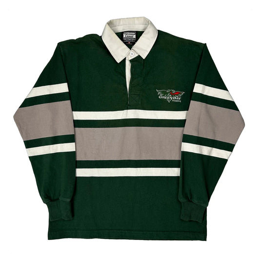 Vintage Green Bay Phoenix Barbarian Striped Rugby Shirt - Small Green Cotton
