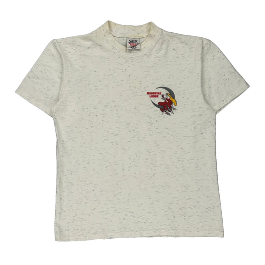 Oneita Single Stitch T-Shirt - Medium Cream Cotton