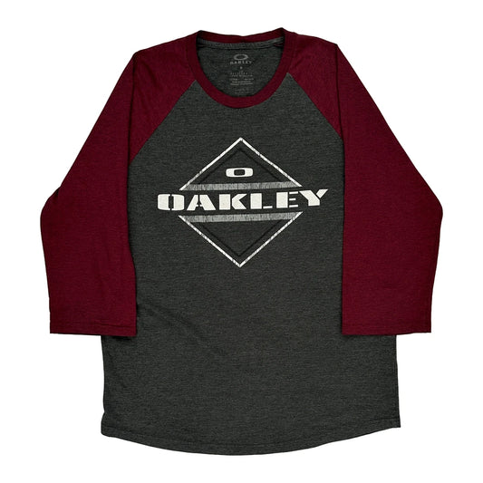 Oakley Spellout Long Sleeve T-Shirt - Large Grey Cotton