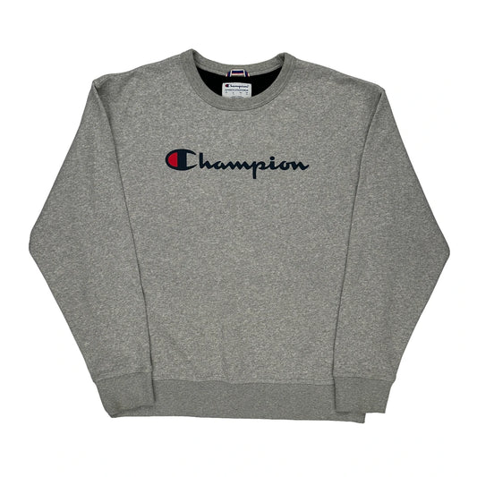 Champion Sweatshirt - Large Grey Cotton Blend