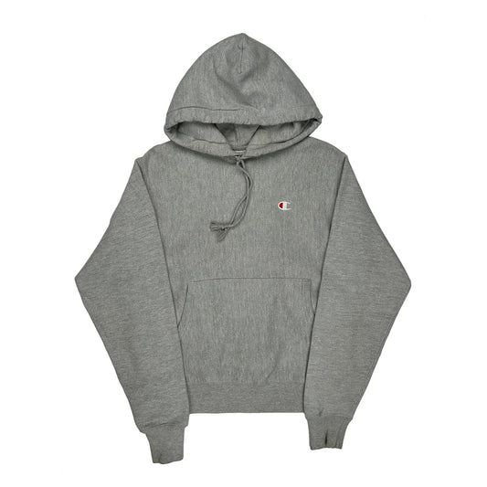Vintage Reverse Weave Champion Hoodie - Small Grey Cotton