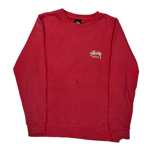 Stussy Long Sleeve T-Shirt - Small Red Cotton