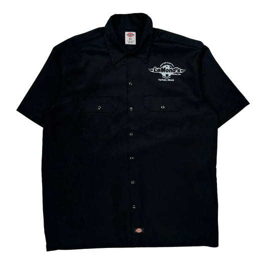 Vintage Dickies Short Sleeve Shirt - XL Black Cotton