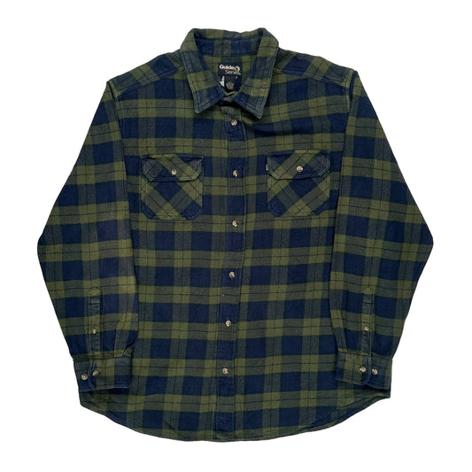 Tall Guide Series Checked Flannel Shirt - XL Green Cotton