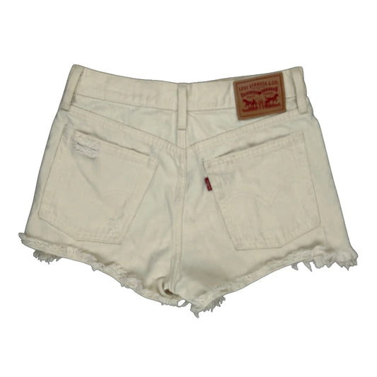 Levis Denim Shorts - 27W UK 8 Cream Cotton