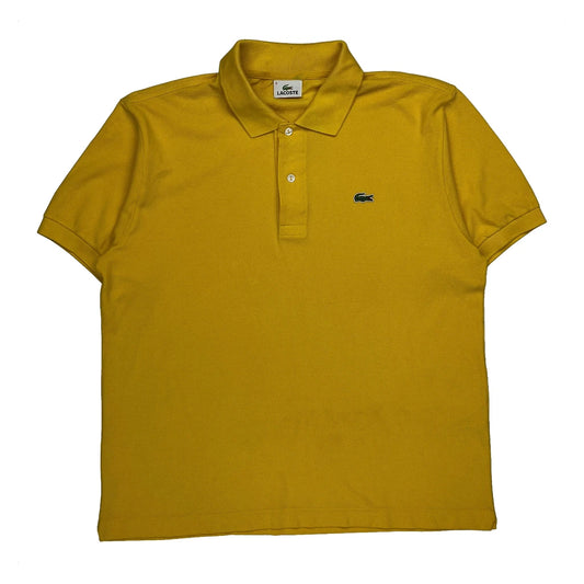 Vintage Lacoste Polo Shirt - Large Yellow Cotton