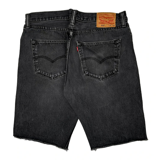 Levis Cut Off Denim Shorts - 34W 11L Black Denim