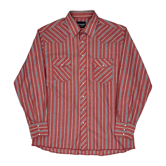Wrangler Striped Shirt - XL Red Cotton Blend