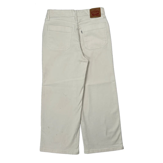 Levis Wide Leg Jeans - 28W UK 8 White Cotton