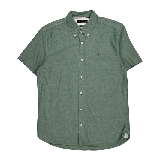 Tommy Hilfiger Short Sleeve Shirt - Medium Green Cotton