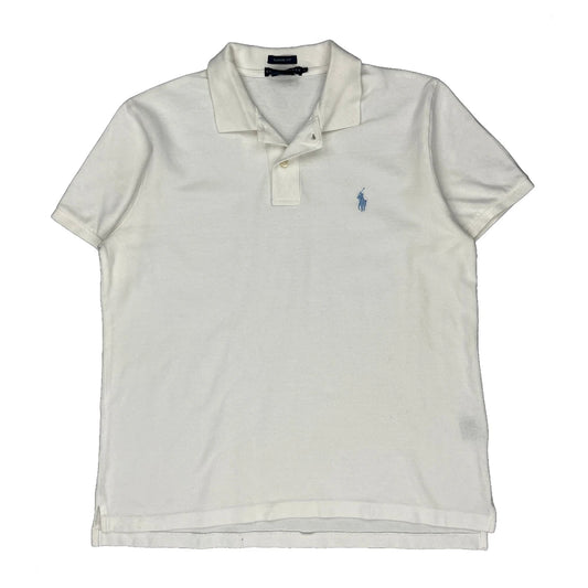 Vintage Ralph Lauren Polo Shirt - Large White Cotton