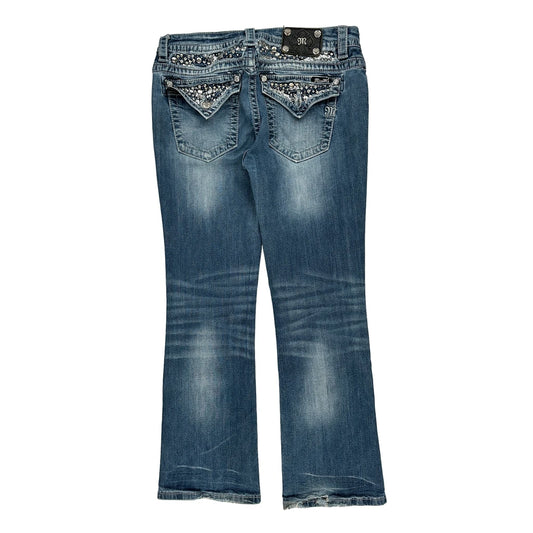 Miss Me Boot Cut Jeans - 32W UK 10 Blue Cotton