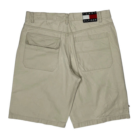 Tommy Hilfiger Cargo Shorts - 34W 10L Beige Cotton