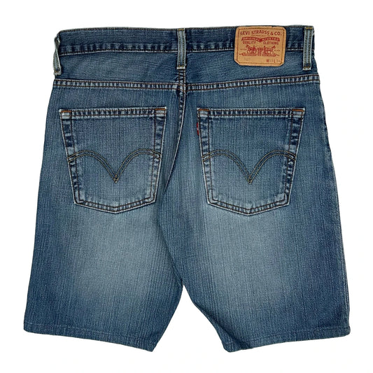 Levis Denim Shorts - 32W 10L Blue Denim