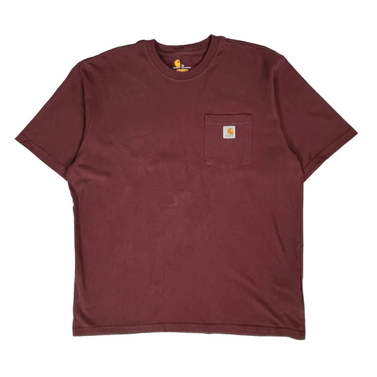 Carhartt T-Shirt - XL Burgundy Cotton