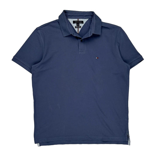 Tommy Hilfiger Polo Shirt - Large Blue Cotton Blend