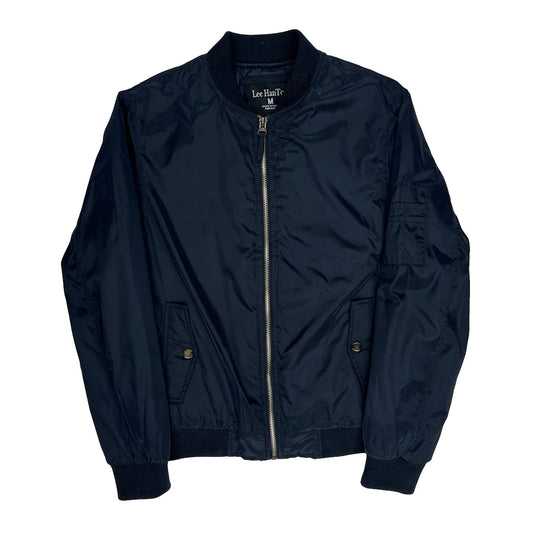 Leehanton Ma1 Bomber Jacket - Medium Navy Polyester