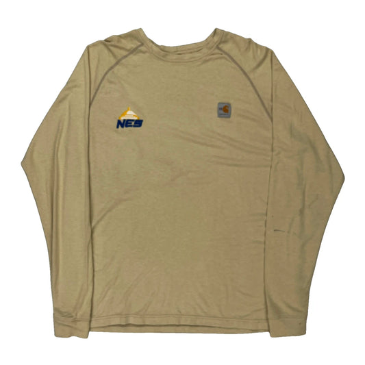 Nes Carhartt Long Sleeve T-Shirt - Large Beige Cotton