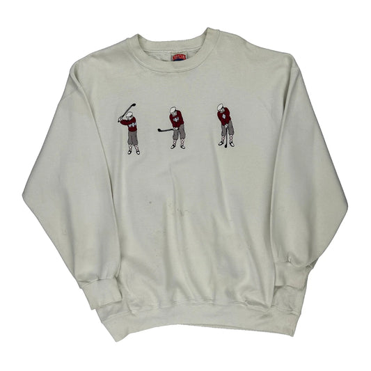 Golf Swing Nutmeg Sweatshirt - 2XL White Cotton