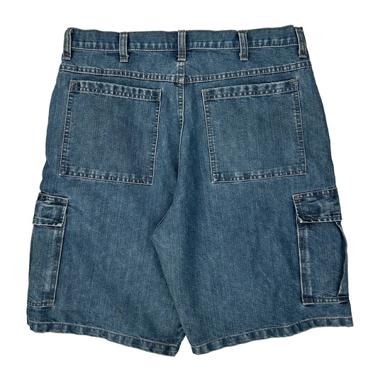 Wrangler Cargo Shorts - 34W 9L Blue Cotton Blend