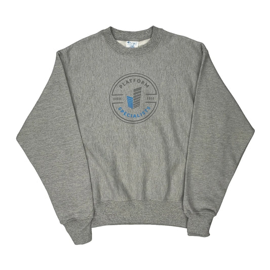 Reverse Weave Champion Sweatshirt - Large Grey Cotton