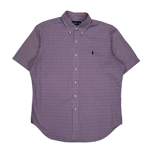 Ralph Lauren Checked Short Sleeve Shirt - Large Multicoloured Cotton