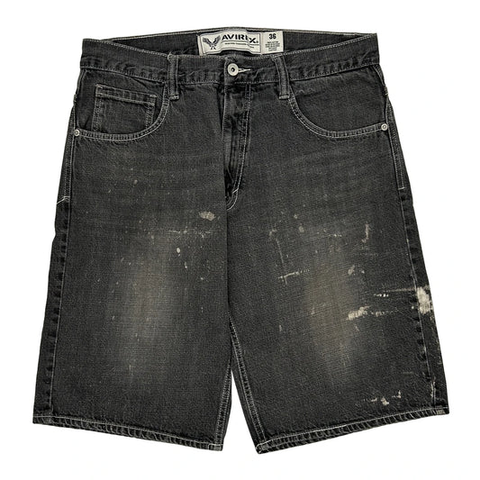 Avirex Denim Shorts - 36W 13L Grey Cotton