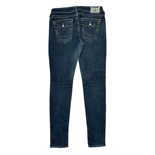 True Religion Skinny Jeans - 31W UK 12 Dark Wash Cotton Blend