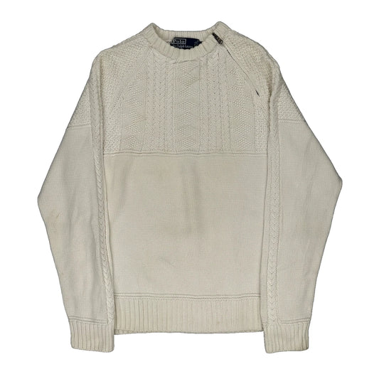 Polo By Ralph Lauren Jumper - Large Cream Cotton